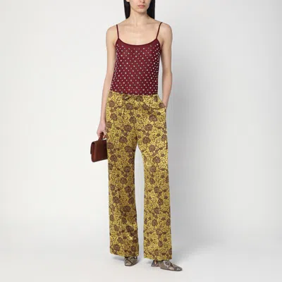 Dries Van Noten Calipso Embellished Voile Slip Top In Red
