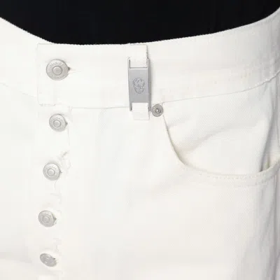 Alexander Mcqueen High Waist 5 Pockets Belt Loops Trousers In White