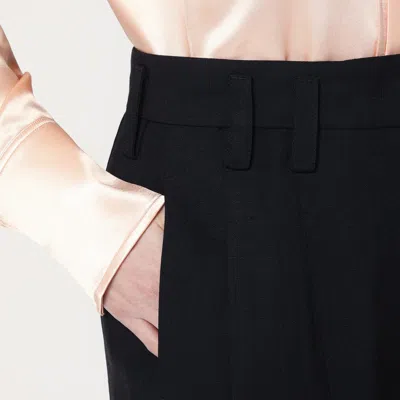 Jil Sander Wide Black Pants In Silk Blend In Black