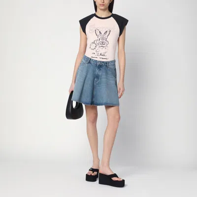Ganni Basic Jersey Bunny Raglan T-shirt T-shirts Pink In Pink