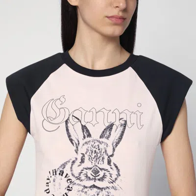 Ganni Basic Jersey Bunny Raglan T-shirt T-shirts Pink In Pink