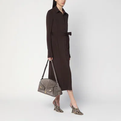 Ferragamo Hug Multipocket L Gray Shoulder Bag In Grey