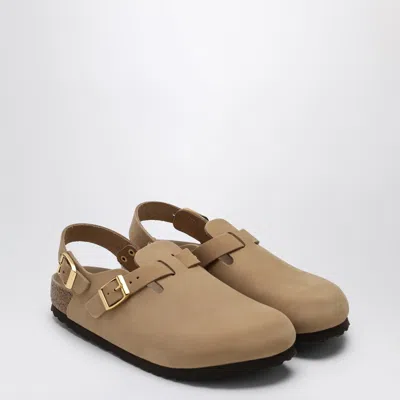 Birkenstock Sand Coloured Suede Tokyo Slipper In Beige