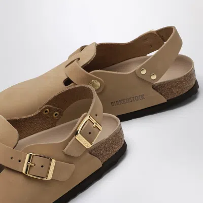 Birkenstock Sand Coloured Suede Tokyo Slipper In Beige