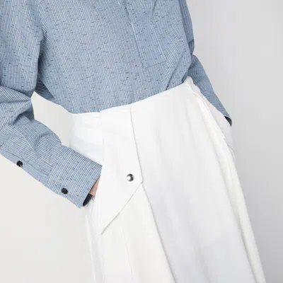 Bottega Veneta Ivory Pleated Midi Skirt In White