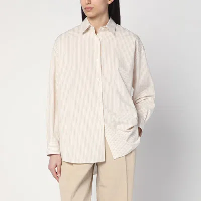 The Row Striped Caster Shirt In Beige