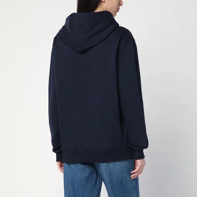 Ami Alexandre Mattiussi Long-sleeved Hooded Sweatshirt In Blue