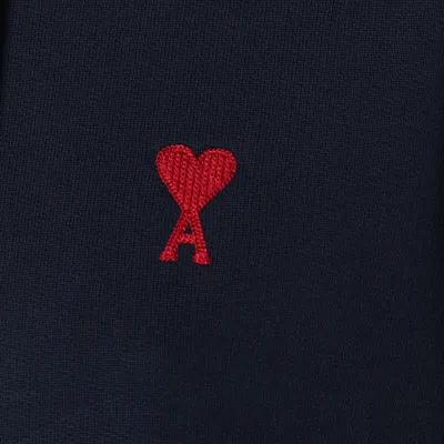 AMI ALEXANDRE MATTIUSSI AMI DE COEUR NAVY BLUE HOODIE 