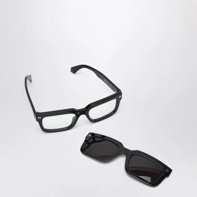 Off-white Clip-on Square Sunglasses In Black