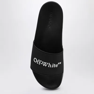 Off-white Bookish Open Toe Slip-on Slides In Black