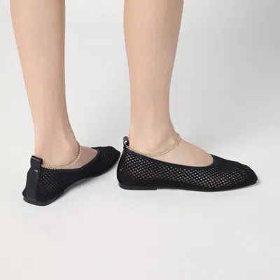 Maria Luca Leather Ballerina Shoes In Black