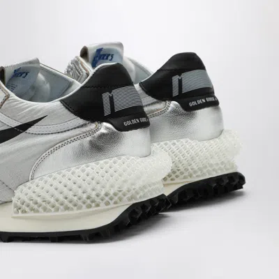 Golden Goose Marathon Running Sneakers In Laminated Leather In Metal
