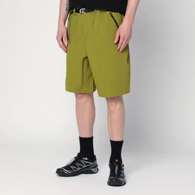 Purple Mountain Observatory Olive Green Bermuda In Mixed Nylon In Green