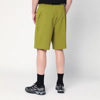 Purple Mountain Observatory Olive Green Bermuda In Mixed Nylon In Green