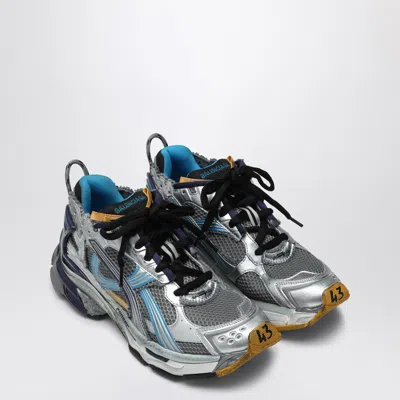 Balenciaga Multicolor Mesh And Rubber Runner Sneakers In Grey