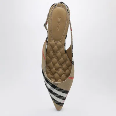 Burberry Check Birdie Slingback Ballerina Flats Women In Beige