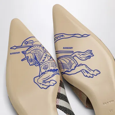 Burberry Check Birdie Slingback Ballerina Flats Women In Beige