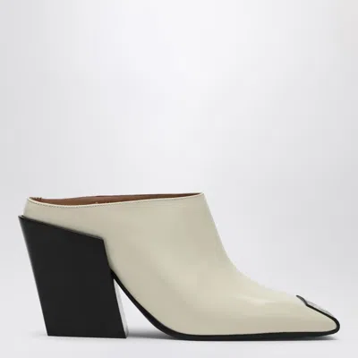 Bottega Veneta Leather Mules Ventura Wedge Heel In Neutral