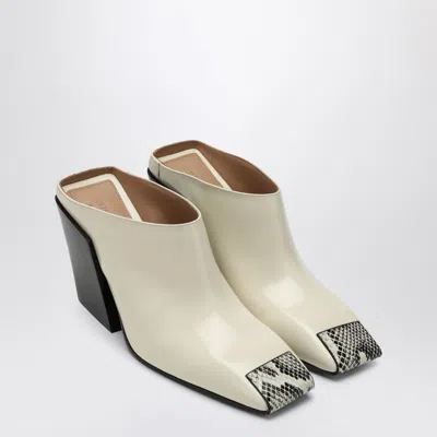 Bottega Veneta Leather Mules Ventura Wedge Heel In Neutral