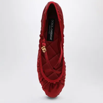Dolce & Gabbana Ballerinas Satin Leather Sole In Red
