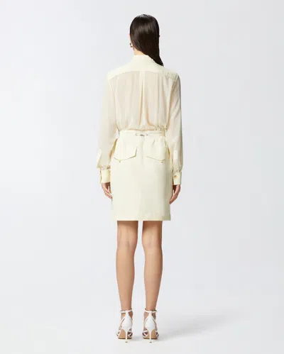 Pinko Button-up Midi Dress With Drawstring Waist In Rose Rutabaga