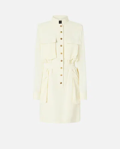 Pinko Button-up Midi Dress With Drawstring Waist In Rose Rutabaga