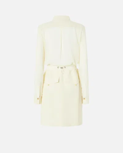 Pinko Button-up Midi Dress With Drawstring Waist In Rose Rutabaga