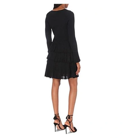 Shop Diane Von Furstenberg Sharlynn Wool-blend Dress In Black