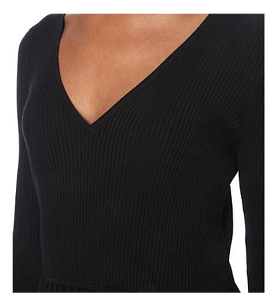 Shop Diane Von Furstenberg Sharlynn Wool-blend Dress In Black