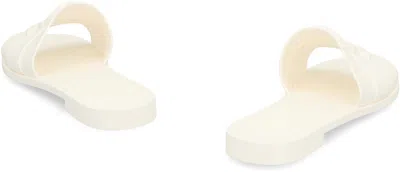 Moncler Flat Rubber Sole Slides In White