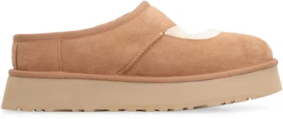 Ugg 44mm Bea Shearling & Suede Mules In Brown