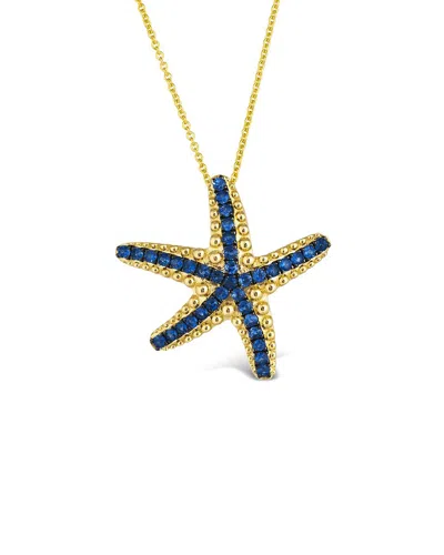 Le Vian Ladies Blueberry Sappire Sealife Necklaces Set In 14k Honey Gold