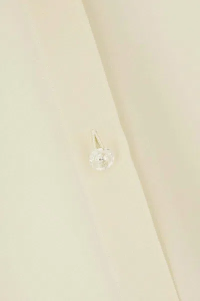 Valentino Silk Blouse With Ruffled Collar And Cuffs In White