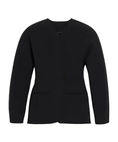 Jacquemus La Veste Ovalo Cady Collarless Jacket In Black