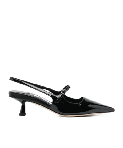 Jimmy Choo Black Patent Leather Didi Slingback Pumps In Multi