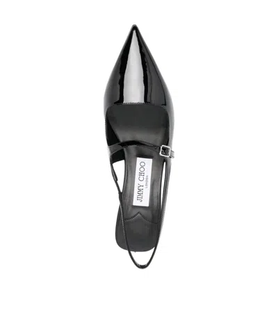 Jimmy Choo Black Patent Leather Didi Slingback Pumps In Multi