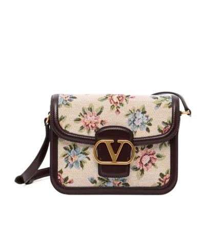 Valentino Borsa A Tracolla 9to5 In Jacquard Ricamato  Donna In White