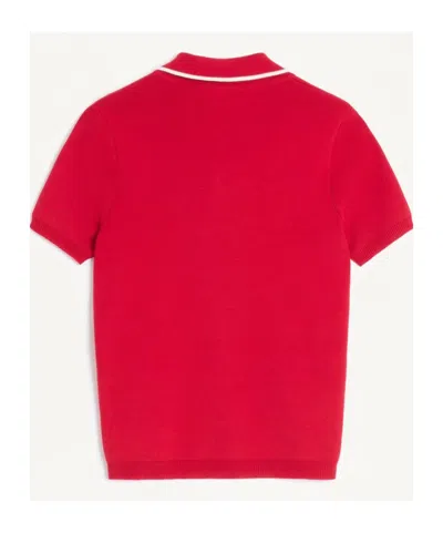 Valentino Knitwear With Cherry Detail And Polo Collar In Paris/ivory Coast