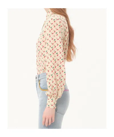 Valentino Camicia In Crepe Stampata  Donna In Neutral