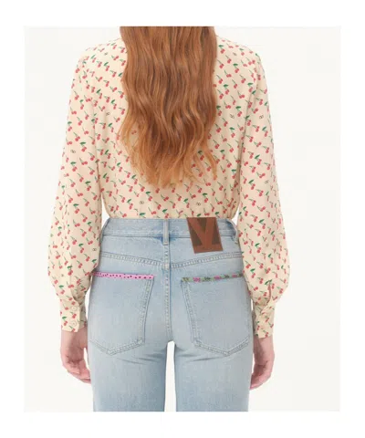 Valentino Camicia In Crepe Stampata  Donna In Neutral