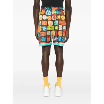 Dsquared2 Summer Lovers Silk Bermuda Shorts In Multi