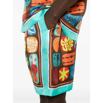 Dsquared2 Summer Lovers Silk Bermuda Shorts In Multi