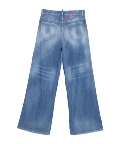 Dsquared2 Cotton  Polyester Pants In Blue