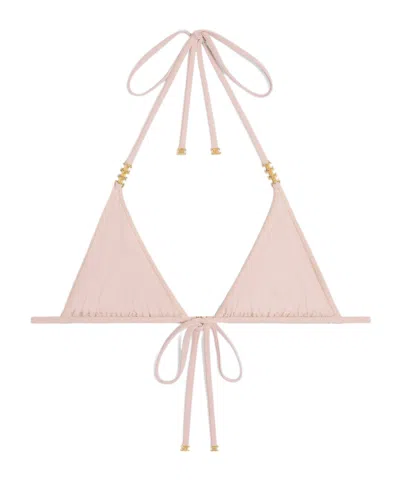 Celine Triomphe Triangular Bikini Top In Shell Rose