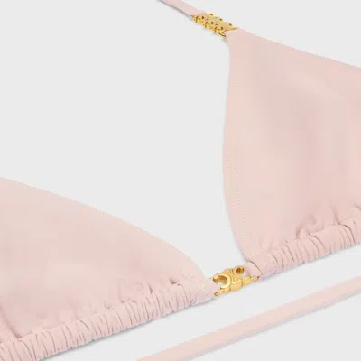 Celine Triomphe Triangular Bikini Top In Shell Rose