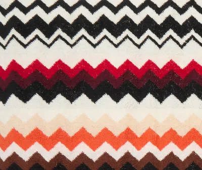 Missoni Red Multicolor Zigzag-pattern Cotton-terry Towels Set Of Two In Multicolor