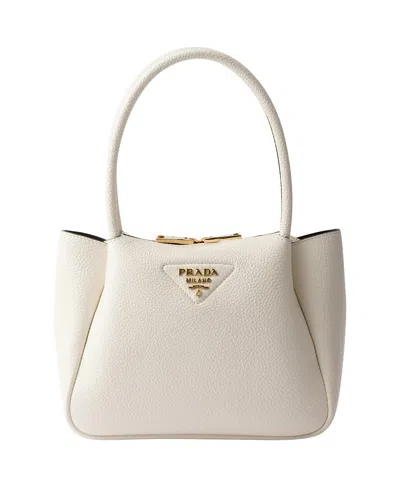 Prada Small Leather Top-handle Bag In White