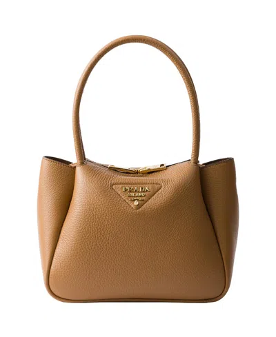 Prada Small Leather Handbag In Caramel
