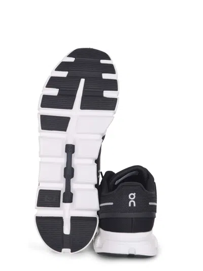 On Breathable Textile Sneakers With Distinctive Cushiing In Black