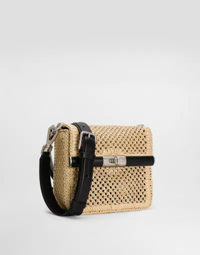 Dolce & Gabbana Rectangular Woven Top Handle Shoulder Bag In Multicolor